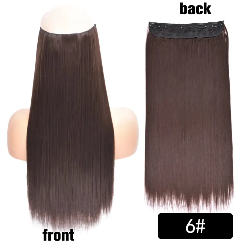 Long Straight Curly One Piece 5clips Clip-in Extensions 22Inch Heat Resistant Hairstyles Colour Mix Blonde Hair Piece For Women — image 68