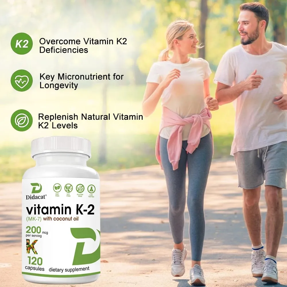 Vitamin K2 (MK-7) 200mcg Softgels Easily Absorbed Vitamin K Supplement - Bone Joint & Immune Support - Non-GMO Certified — image 2