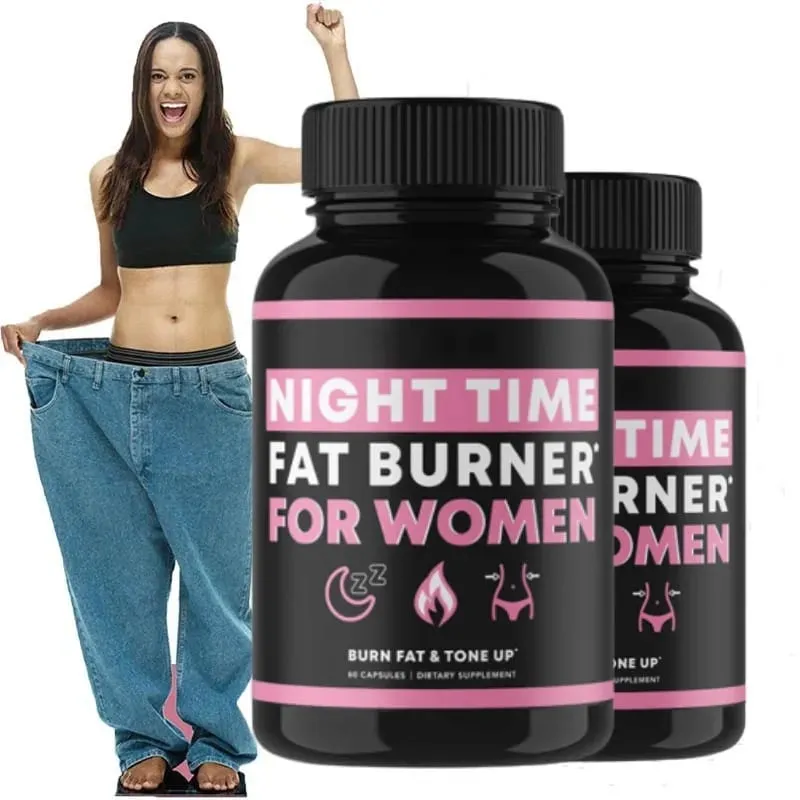 Night Time Fat Burner Supplement for Women Belly Fat Burner & Tone Up Pills for Bloating & Metabolism Appetite Suppressant — image 2