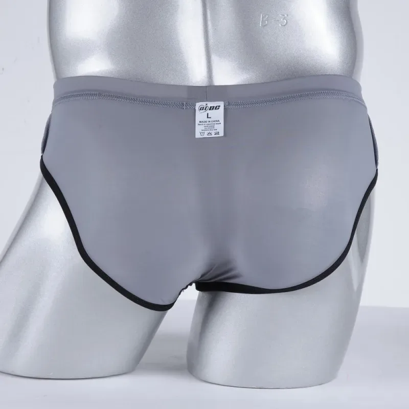 Men's Erotic Briefs Elephant Nose Open Sheath Bikini Gay Sexy Thin Ice Silk Penis Bulge Separate Elastic Quick Dry Sports Tangas — image 19