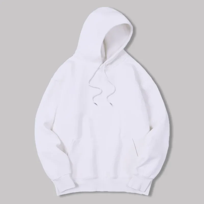 2025 Men's Solid Color Hooded Sweaters Men's Warm Wool Sweater Fashionable Street Clothing Loose Breathable Jersey Brand Hooded — image 2
