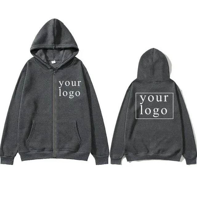 2024 New Fashion Your Own Design Brand Logo/Picture Personalized Custom Anywhere Men Women DIY Zipper cardigan hoodie — image 11