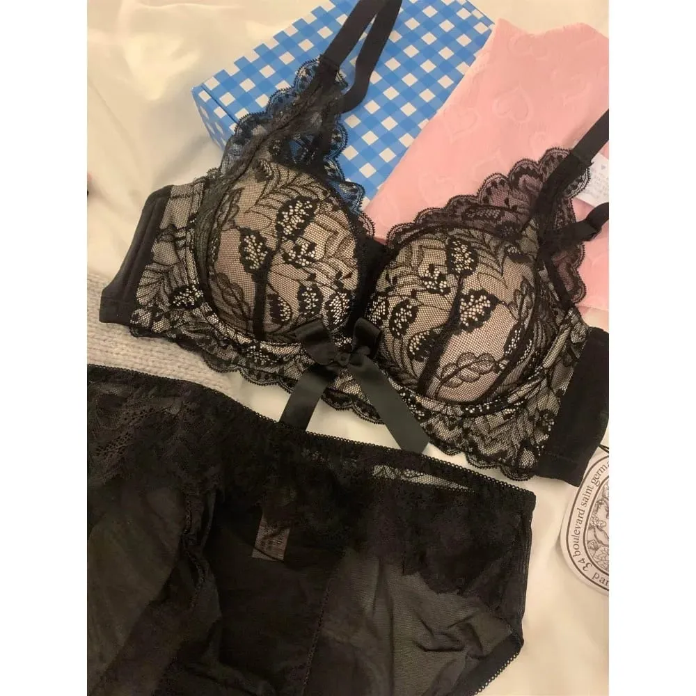 ホット販売ワイヤレスレースブラジャー女性スモールバスト厚いパッド入りプッシュアップリフト抗たるみサイドサポートセクシーなランジェリー 32‑38 AB — image 5