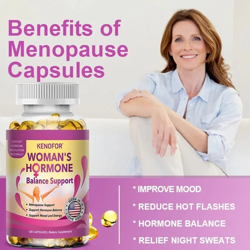 Menopause Support Supplement for Women - Relieves Fatigue Bloating Hot Flashes Mood Swings - Supports PMS PMDD PCOS