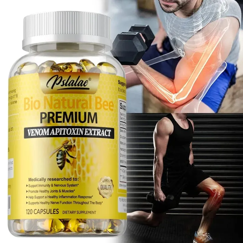 Natural Bee Venom Extract Capsules - Glucosamine Chondroitin Supplement Relieves Joint Pain and Stiffness Promotes Bone Health — image 2
