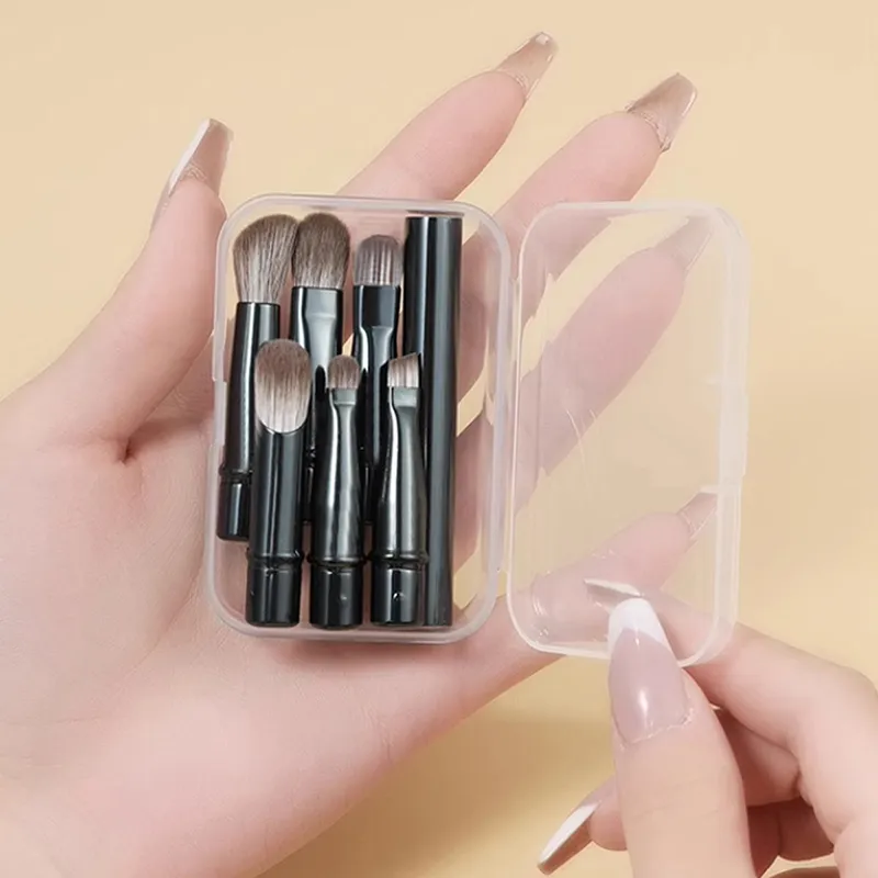 6st Mini Travel Makeup Borstar Set Med Box Portable Cosmetic Powder Foundation Blush Concealer Borstar Makeup Tools — image 6