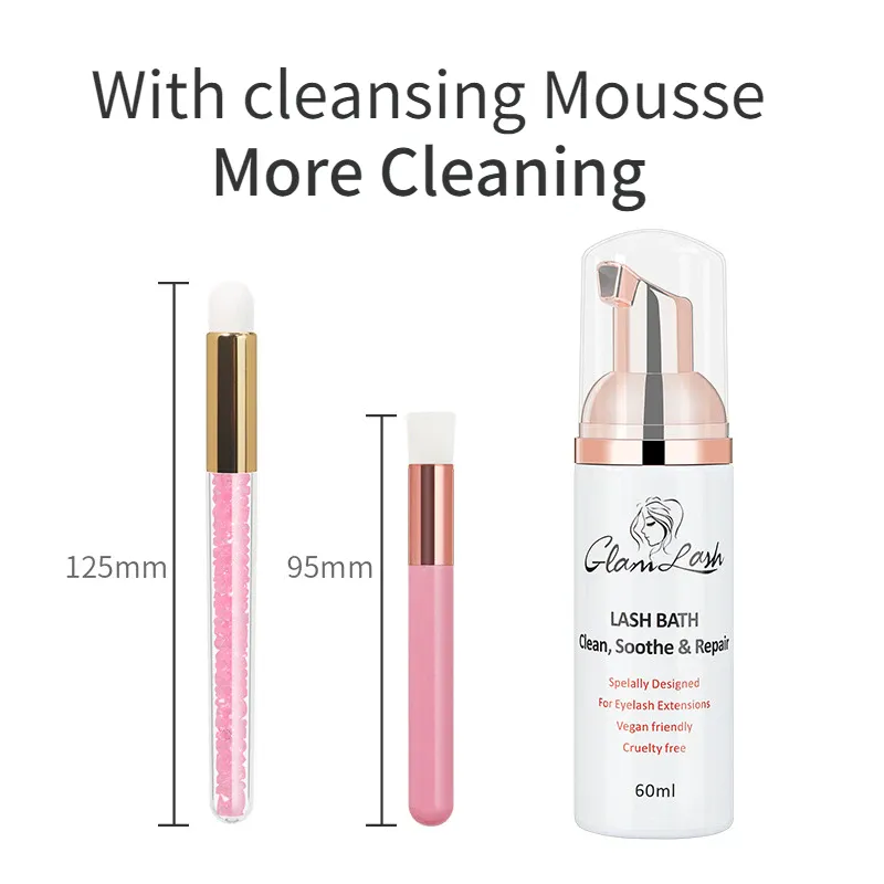 New Crystal Eyelash Cleaning Brushes Eyebrow Face Cleansing Nose Blackhead Deep Washing Lash Shampoo Brushes Beauty Make Up Tool — image 2