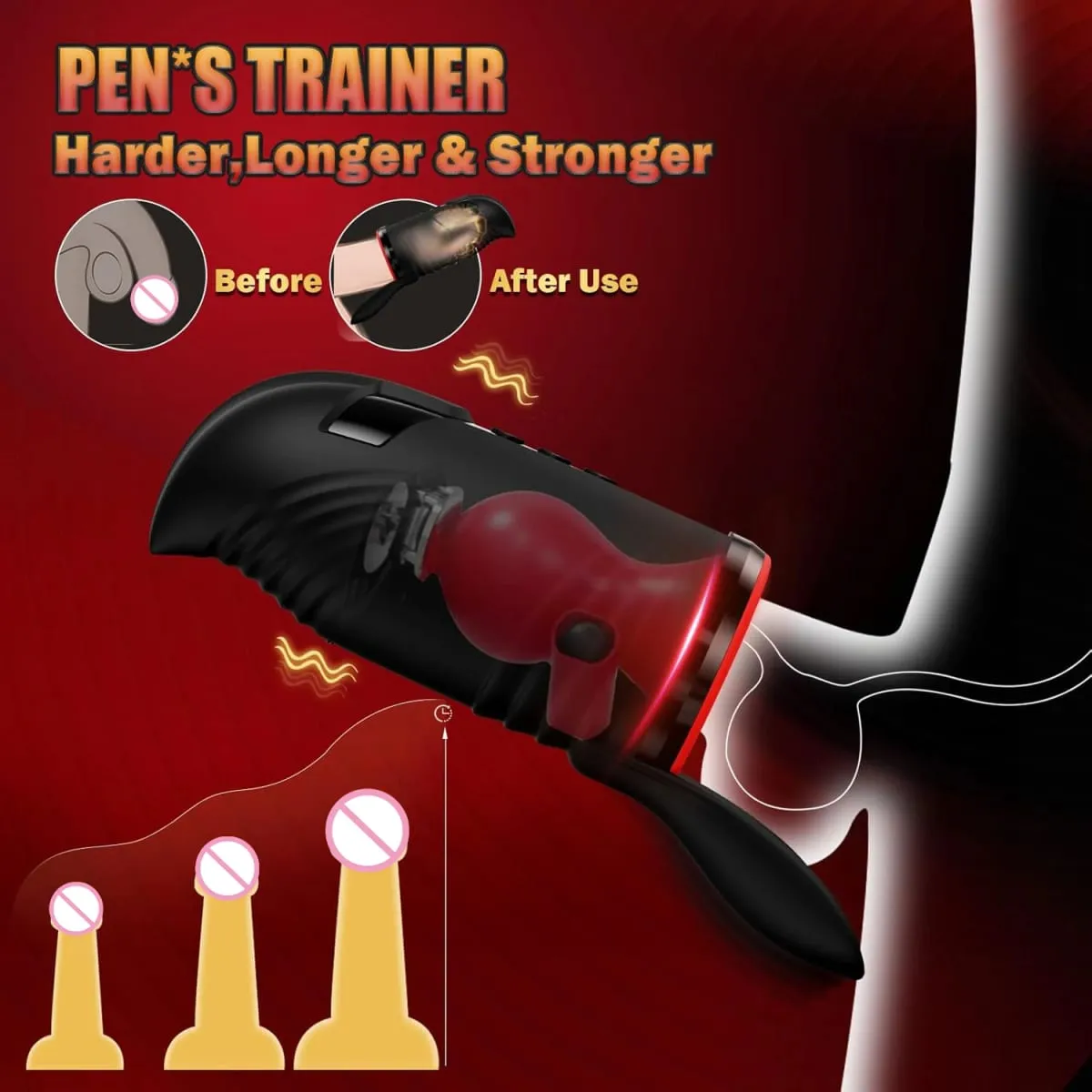 Mężczyzna Masturbator Penis Training wibrator żołędzi masaż stymulator jąder opóźnienie wytrzymałość trener obciąganie maszyna seks-zabawka dla mężczyzn