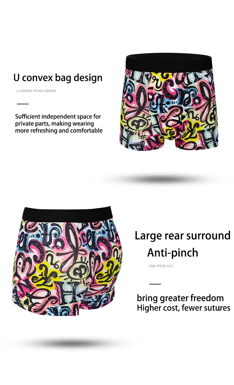 5-Pack Fashionable Men's Boxer Shorts, Comfortable, Soft, Fashionable, Printed, Casual and Versatile Men's Underwear — image 12
