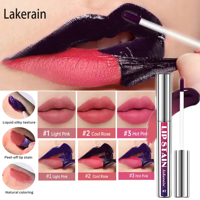 Peel Off Lip Stain Long Lasting Waterproof Reveal Lip Tint Transfer Proof Pink Red Non-stick Cup Lip Stain Makeup Cosmetics — image 1