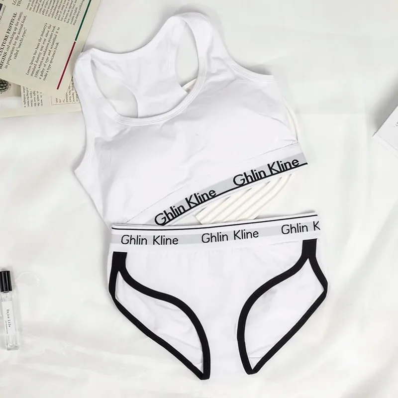 S-XL Plus Size Sports Bra Panty Set Body Shaped Sponge Pad Vest with Underwear — image 15
