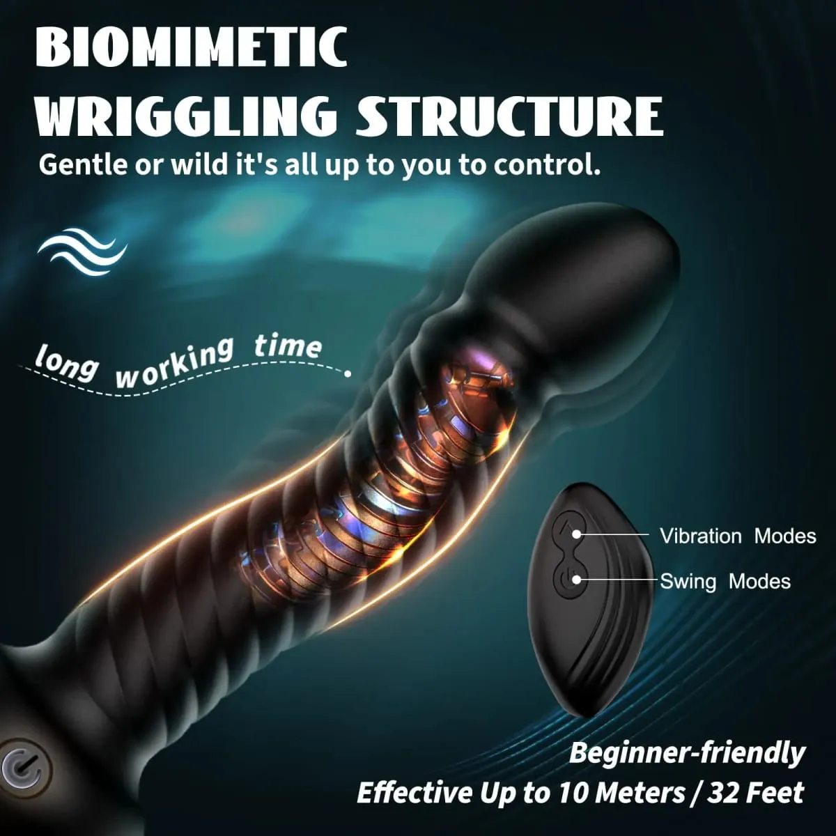 Zappelnder Analvibrator, männliches Prostata-Massagegerät, vibrierender Buttplug mit Fernbedienung, Sexspielzeug für Erwachsene für Männer, schwule Frauen — image 4