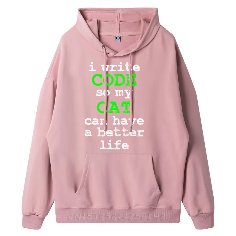 Code Coding Programmer Computer Science Cat Vintage Graphic Sweatshirts Men Oversize Man Hoodies Valentines Day — image 13