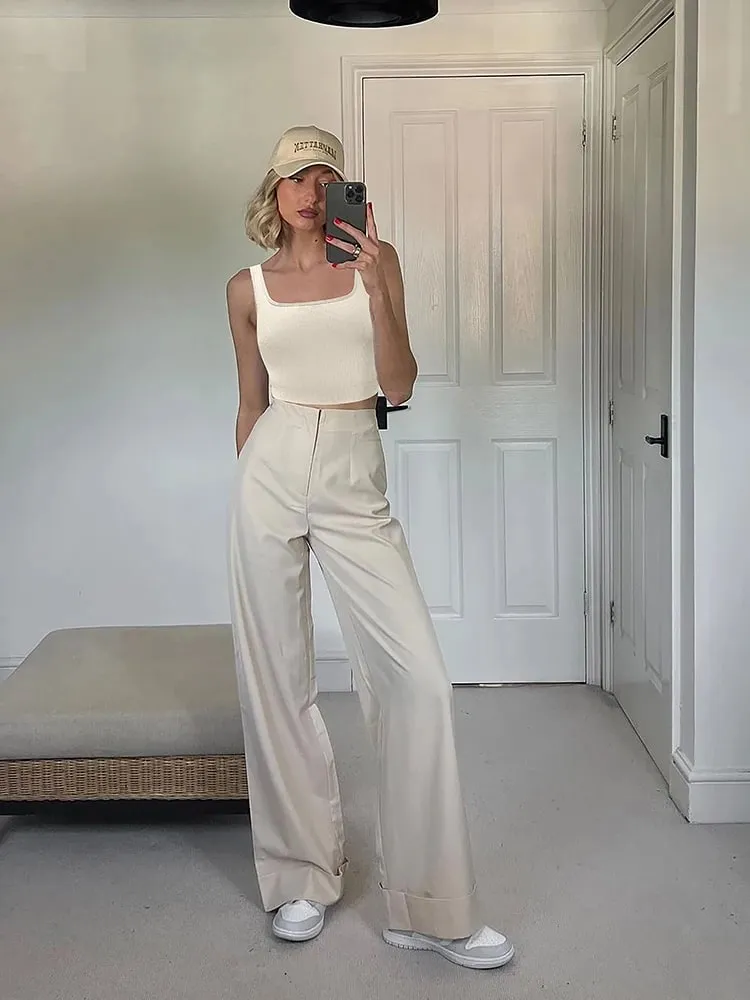 Women Solid Square Neck Ribbed Tank Top Camisole Women Summer Basic Elastic Sleeveless Crop Tops — image 6