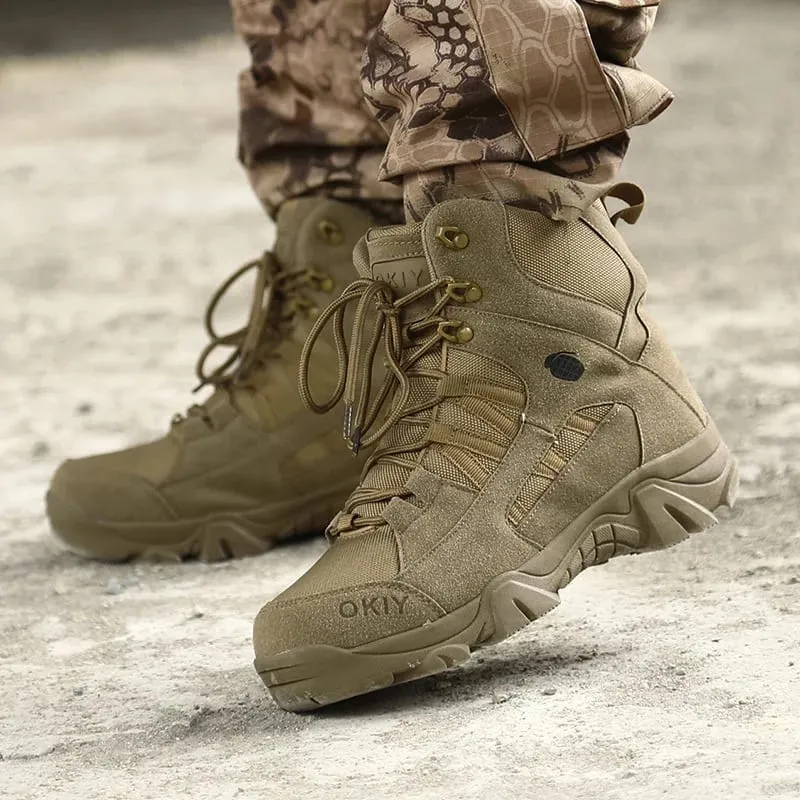 Men Tactical Boots Men Desert Waterproof Work Safety Shoes Hiking Shoes Ankle Outdoor Boots — image 2
