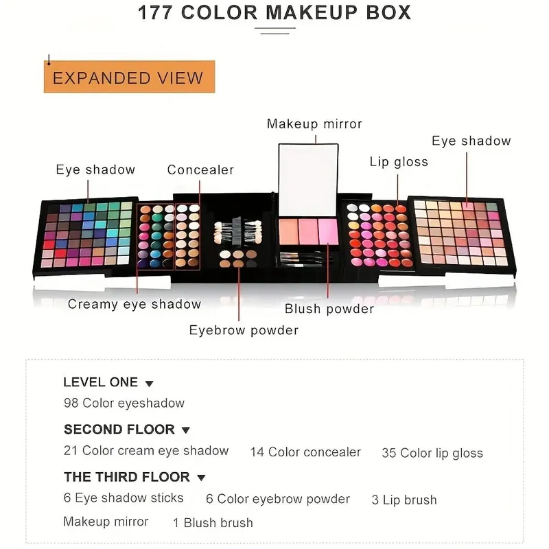 Makeup Set Gift Box Makeup Tool Combination Durable Waterproof Lipstick Outdoor Travel Essential Makeup Bag Perfect Gift — image 4