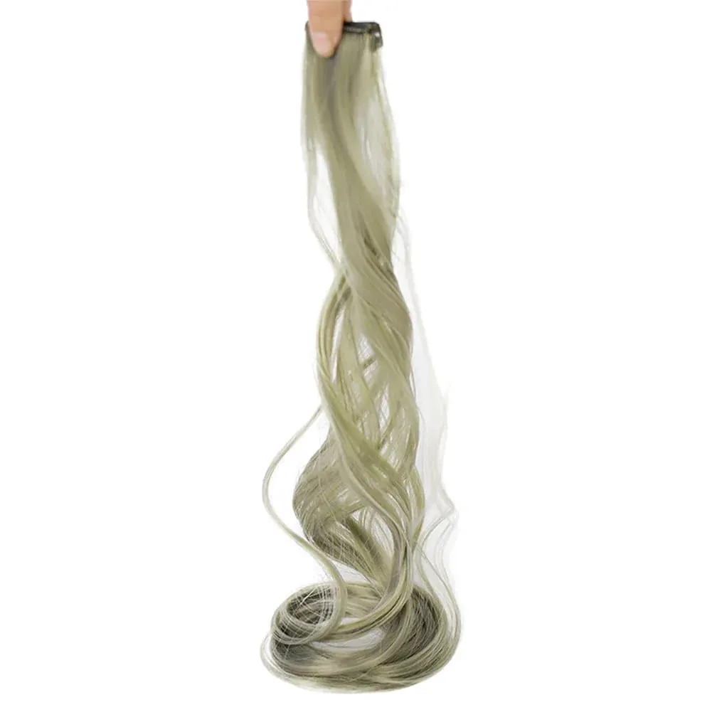 Colored Large Wave Long Curly Wig Ear Hanging Dye Hair Extensions Invisible High Temperature Silk Synthetic Wig Patch — image 13