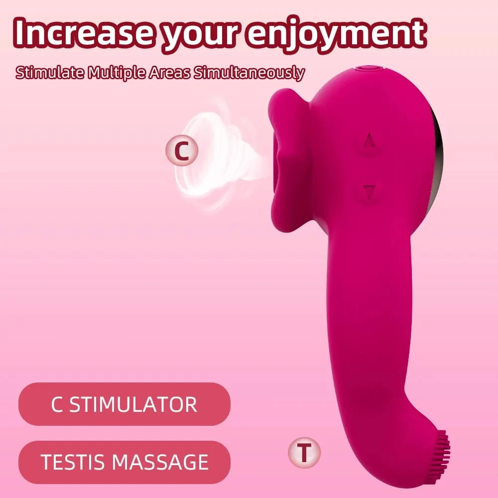 Sucking Tongue Licking Clit Stimulator Delayed Ejaculation CockRing Clitoral Stimulator Scrotum Massager Erotic SexToy forCouple — image 4