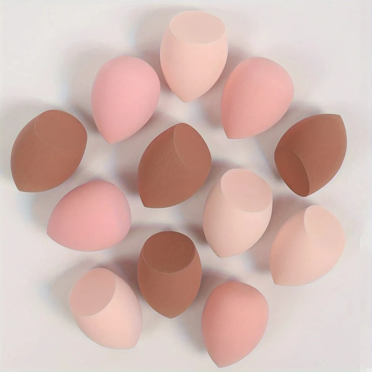 12 pieces latex free hydrophilic polyurethane beauty sponge set multi-color makeup mixing sponge suitable for liquid and cream — image 4