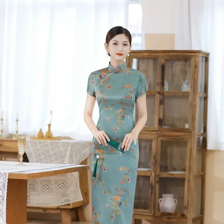 패션 의류 파티 빈티지 캐주얼 여름 우아한 중국어 번체 의류 Cheongsam 중국어 드레스 Qipao 민족 스타일