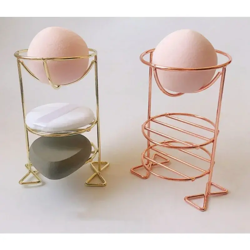 Multilayer Metal Bracket Makeup Puff Rack Cosmetic Holder Blender Display Stand Alloy Drying Power Make Up Sponge Tools — image 2
