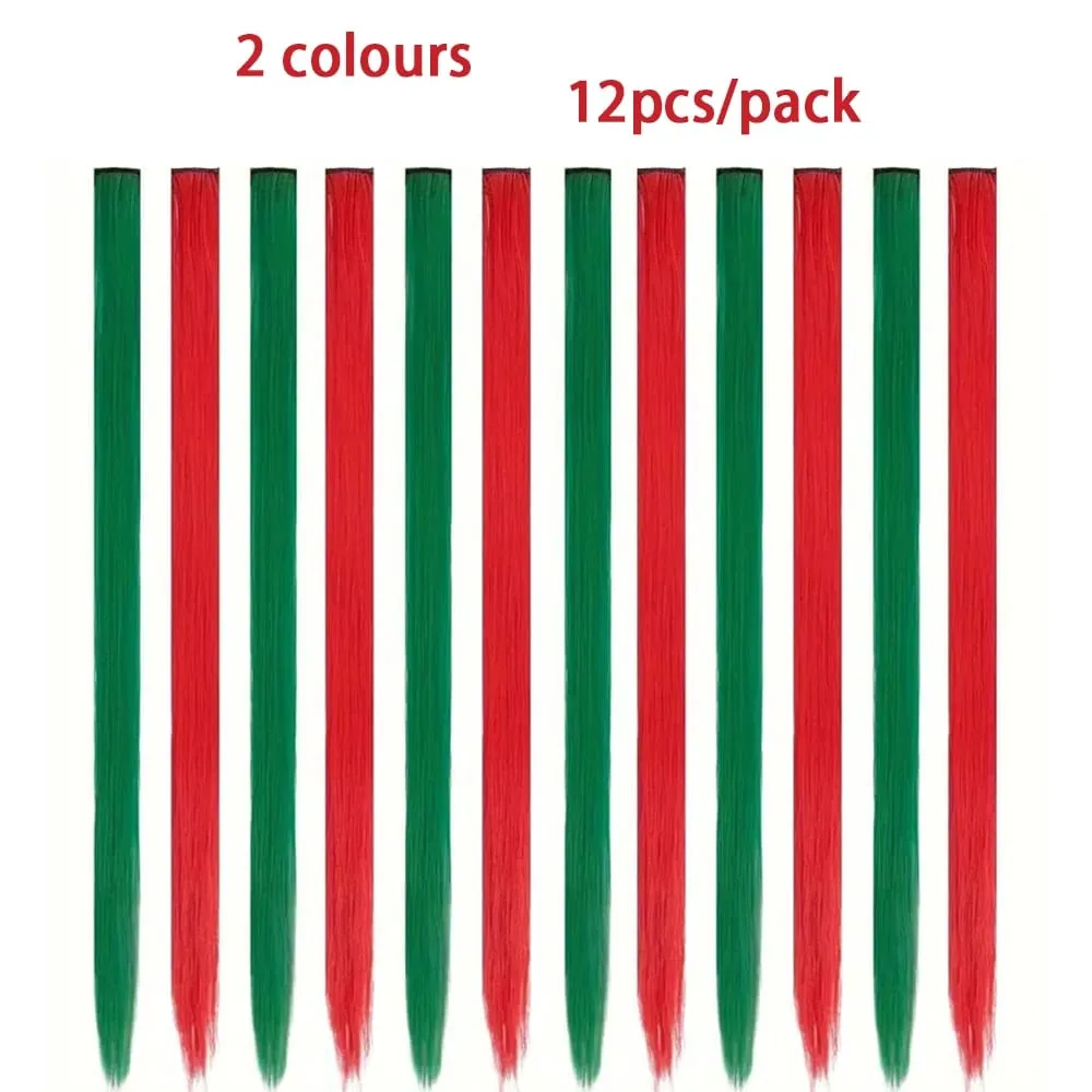 12Pcs Clip In Hair Extensions 22 Inch Synthetic Color Extensions Women's Exclusive Long Straight Style Multiple Colors Available — image 7