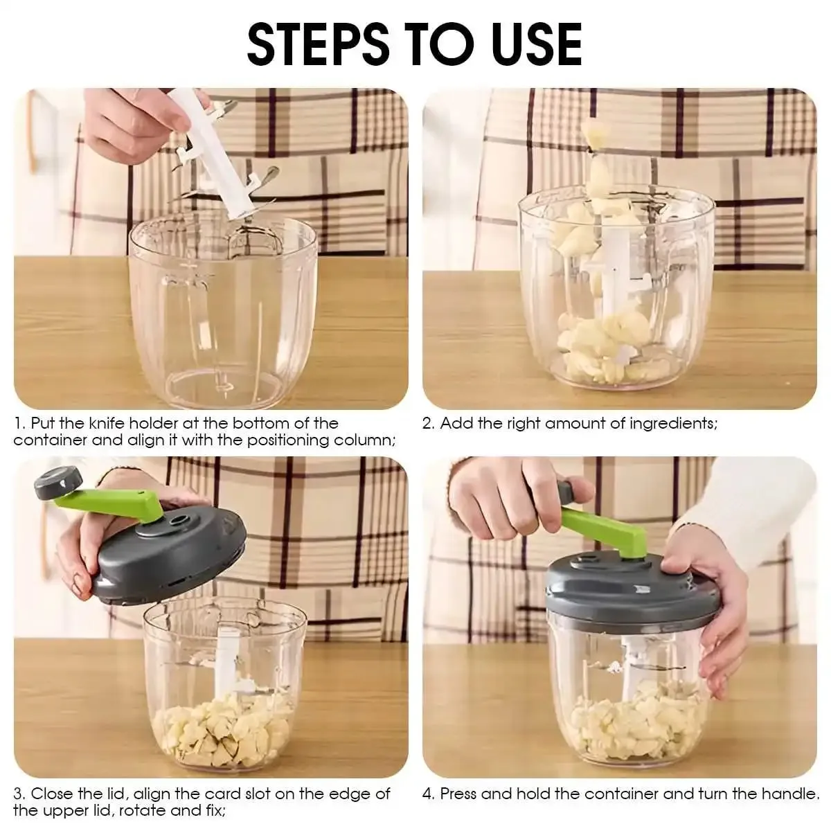 1Pcs 520ml/900ml Hand Crank Garlic Pulverizer Manual Garlic Mashers Meat Grinder Food Vegetable Chopper Kitchen Gadgets