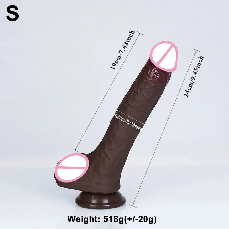 4 størrelser Realistisk blød stor dildo Dobbelt silikone sugekop penis par Onani Kæmpe pik Kvinde Mand Anal Voksen Sexlegetøj — image 8