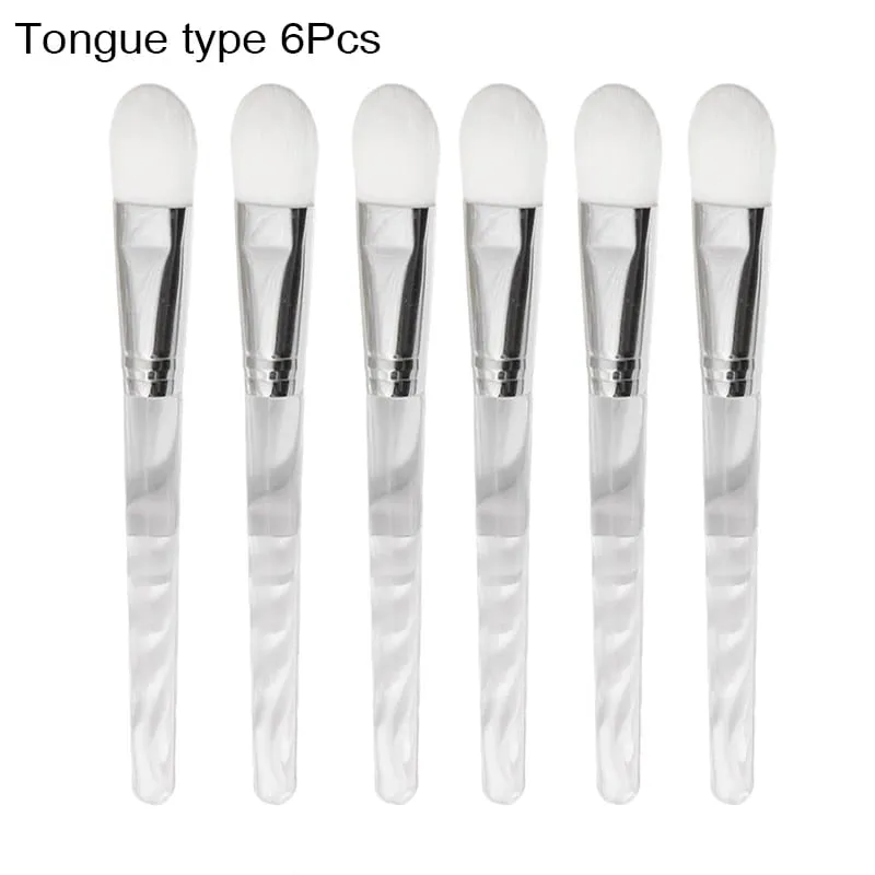 12/6/2pcs Facial Mask Brushes Set Face-Mask Applicator Soft Facial Application Brush with Clear Plastic Handle for Skin Care — image 18