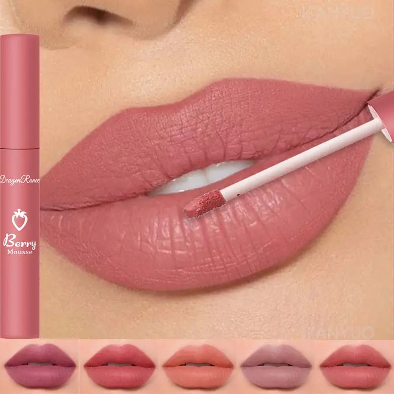 12 Colors Liquid Lipstick Nude Matte Sexy Waterproof Long Lasting Lip Gloss Moisturizing Velvet Non-stick Cup Lip Glaze Makeup — image 2