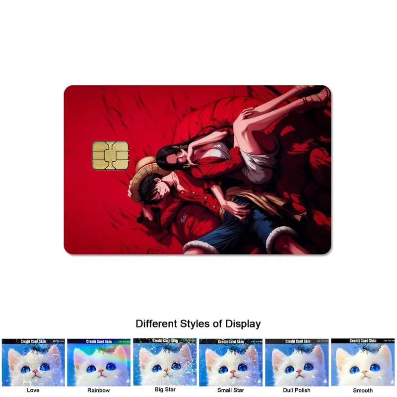 Animation One Piece Luffy Portgus D. Ace 2.5D HD Matte PVC Sticker Film Tape Skin for Credit Card Debit Card Waterproof Sticke