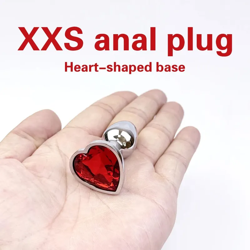 5 Sizes Heart Metal Crystal Anal Plug Stainless Steel Butt Plug Masturbation Stimulator Dildos Adult Sex Toys For Women Men