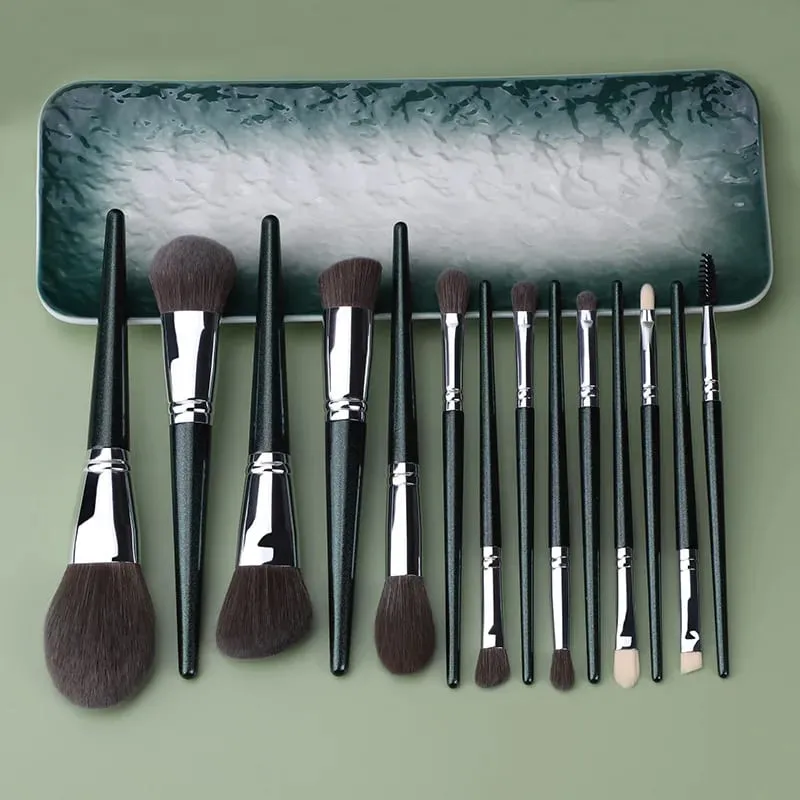 14PCS Goat Hair Makeup Brushes Set Kit For Women Professional Brush Make Up Cosmetic Powder Concealer Eye Shadow Lip Tools — image 3