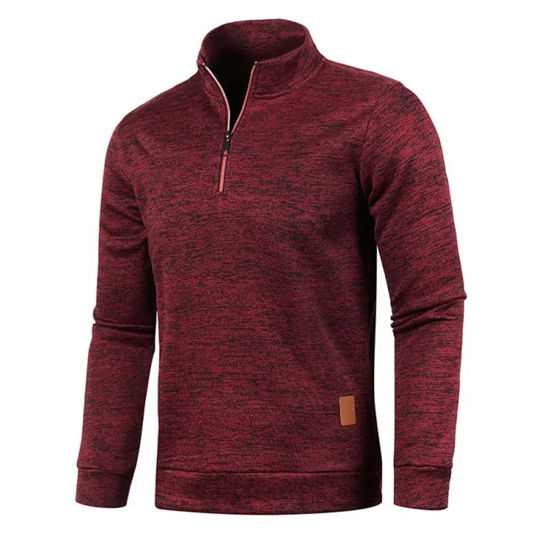 Men's Knitted Sweatshirts Casual Thicker Half Zip Pullovers For Male Hoody Man Solid Color Turtleneck Sweater Coats BSD-ZW118 — image 6