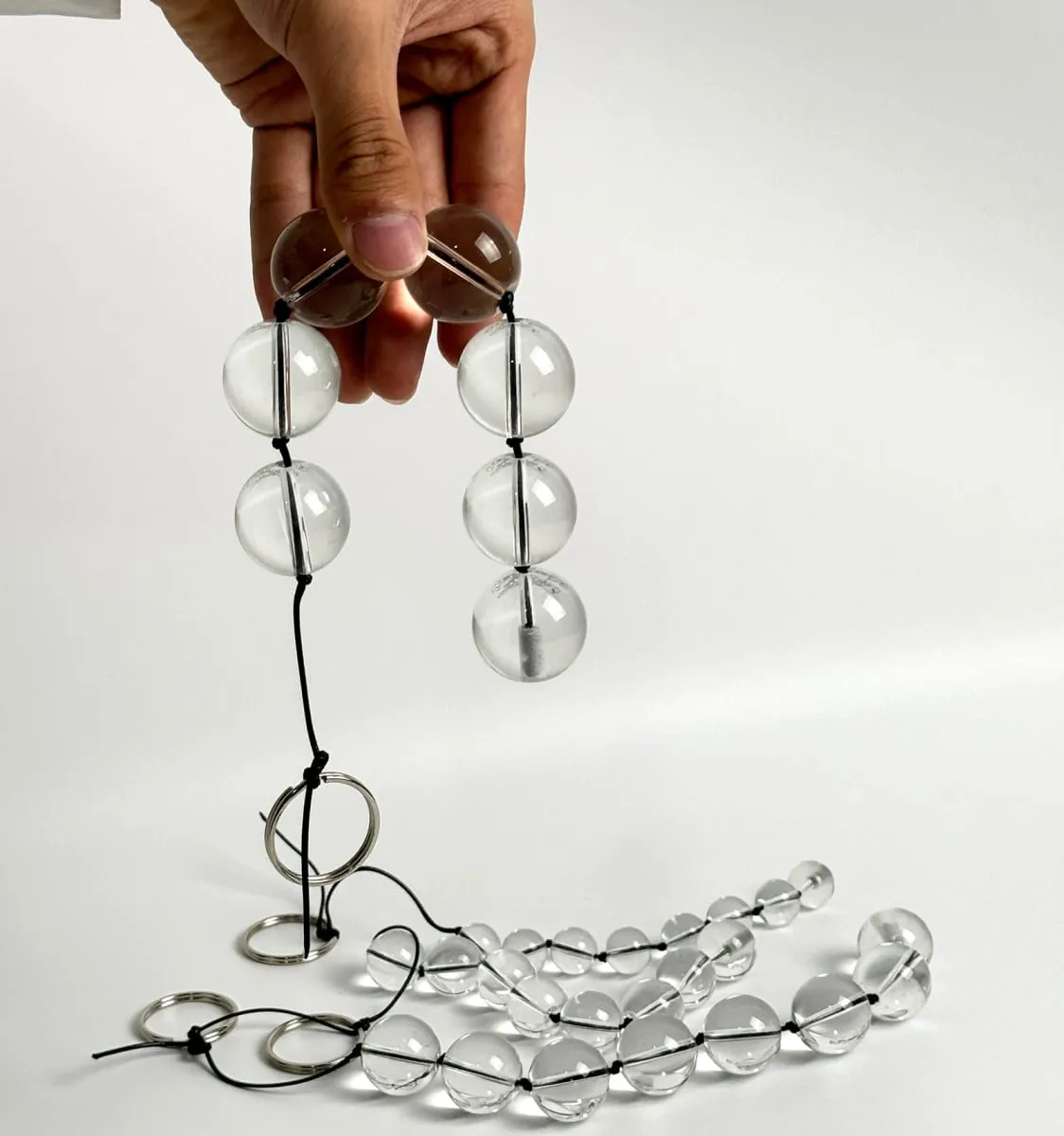New Glass Anal Trainer Toy with Ring Vagina Plug Butt Plug Anal Beads Prostate Massager - Sex Toys for Anal