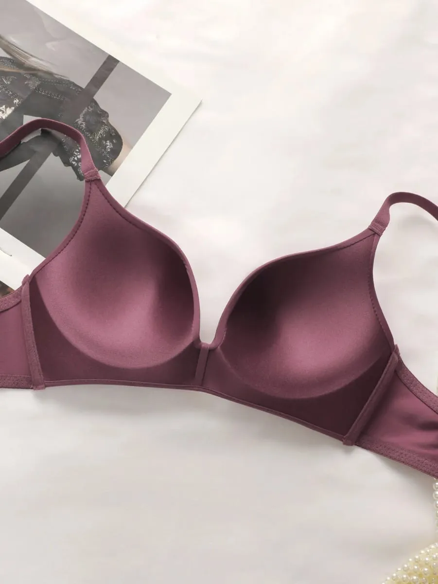 High Quality Hot Selling Sexy Women's Wireless Two-piece Butterfly Solid Color Underwear Women's Lace Underwear Set B2046 — image 4