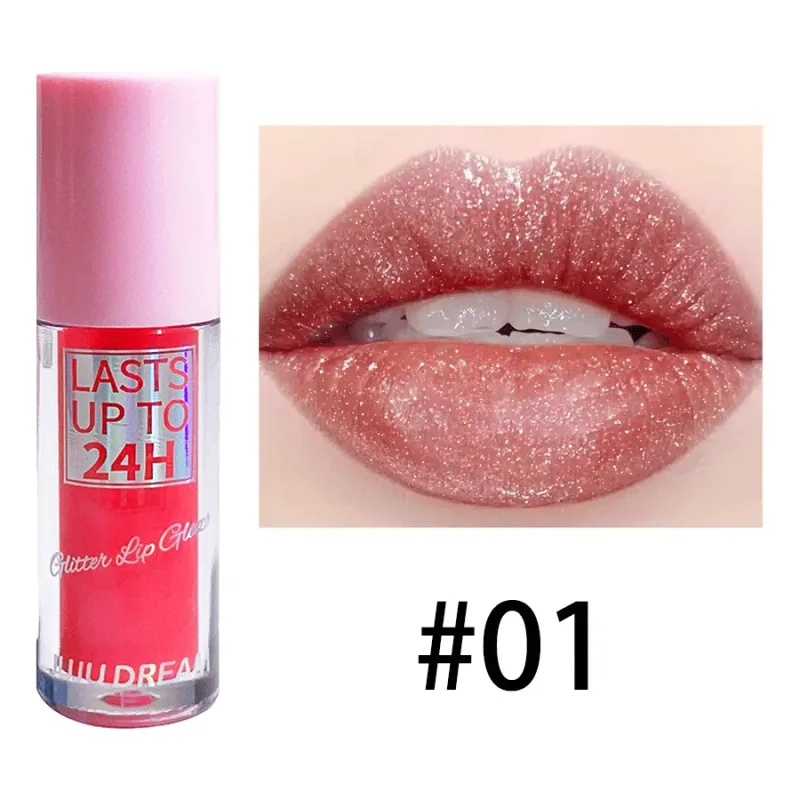 Flowing light Glitter Lip Glaze Long Lasting Lip Gloss Waterproof Liquid Lipstick Makeup Lip Oil Lip Tint Moisturizing — image 7