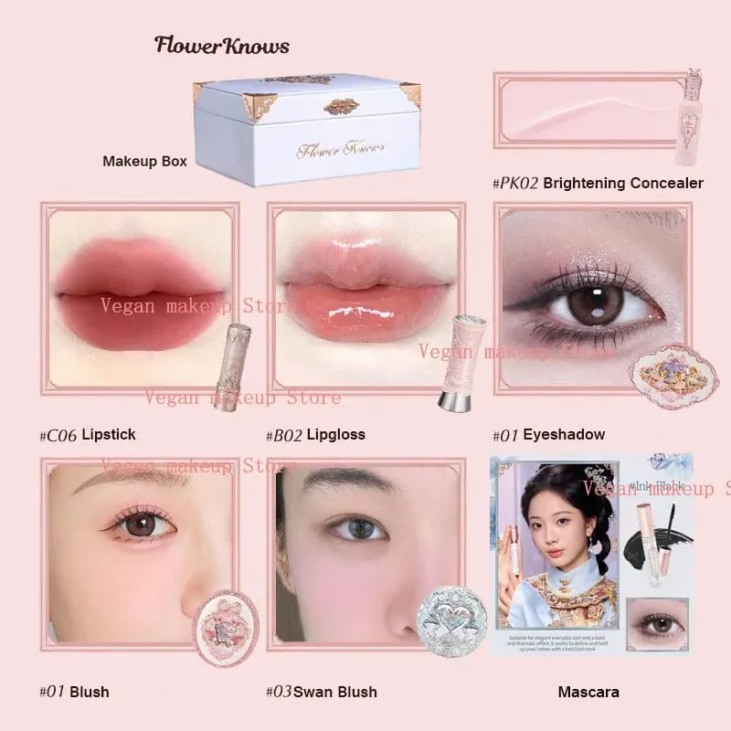 Flowerknows All In Gift Set Matte Velvet Lipstick Blusher Glitter Eyeshadow Makeup Set Cosmetics Kit With Gifts Box — image 4