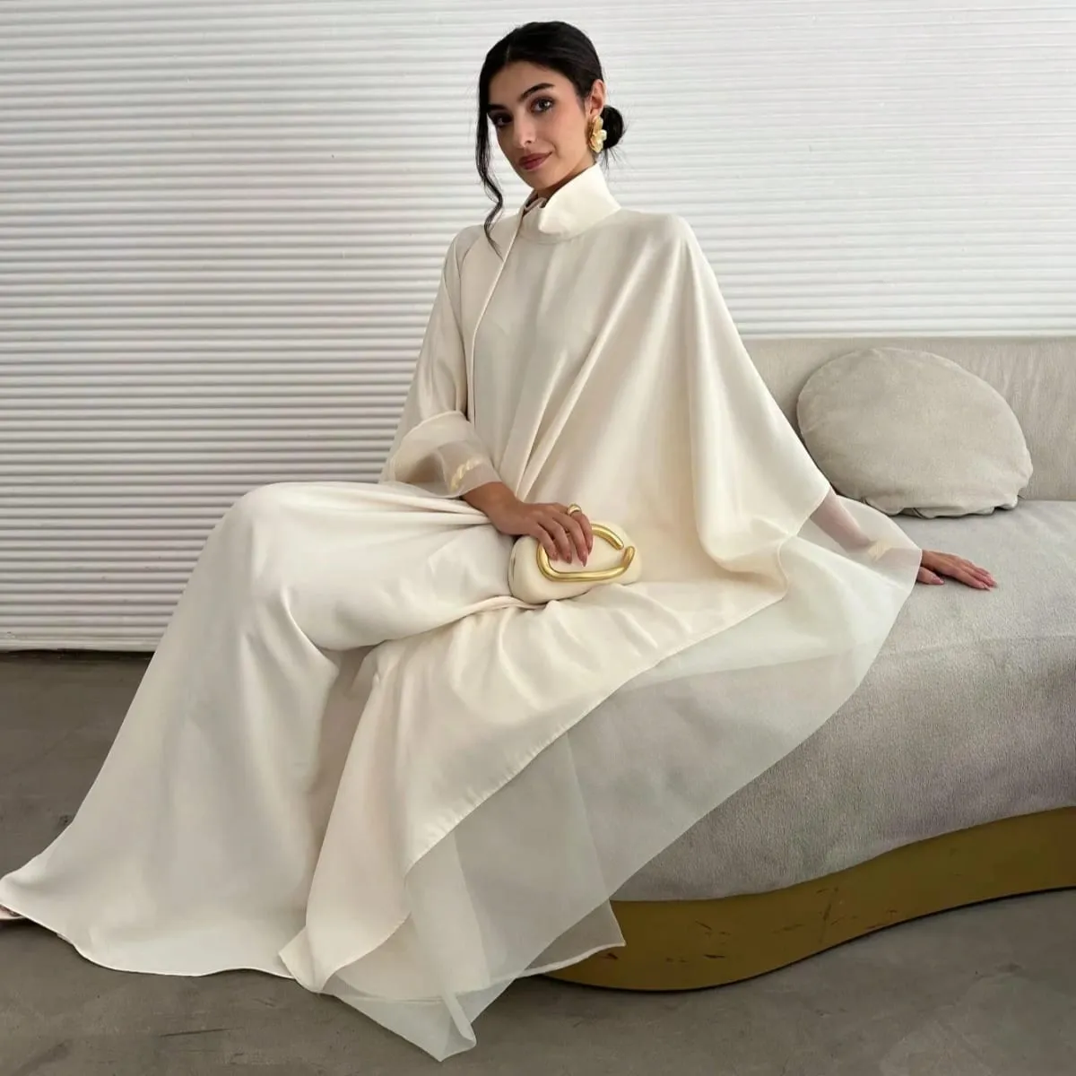 ตะวันออกกลาง Abaya ผู้หญิง Abayas แขนยาวหลวมประกวดชุดราตรี Kaftans Jilbabsเสื้อผ้าอิสลามแบบดั้งเดิม — image 2