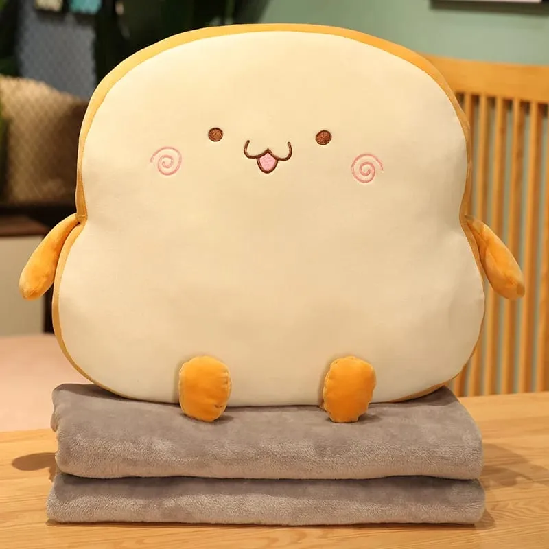 45x40cm Sop Bread Food Plush Pillow Stuffed Emotion Happy Smiling Squishy Seat Cushion Throw Pillow Lumbar Support Man Gift — image 16
