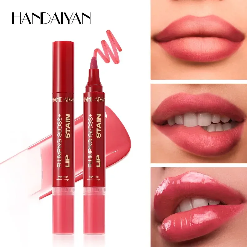 Double-headed Liquid Lip Gloss Pen Lip Contour Liner Oil 2 in 1 Lip Glaze Long Lasting Moisturizing Plumping Lips Stain Makeup — image 5