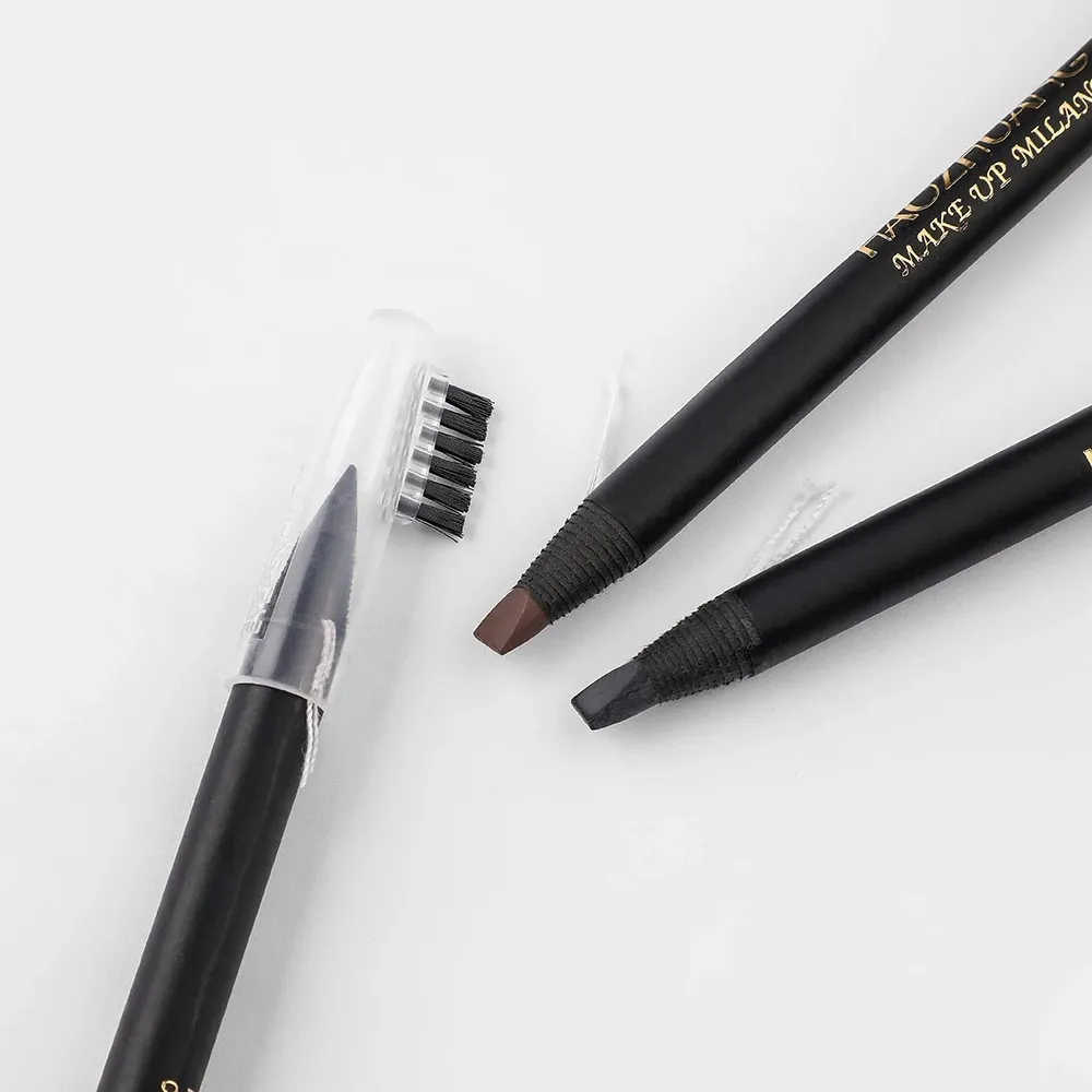 6/12PCS Eyebrow Pencil Hard Core Wholesale Makeup Pull Line Haozhuang Brand Permanent Peel off White Black Waterproof Natural — image 4