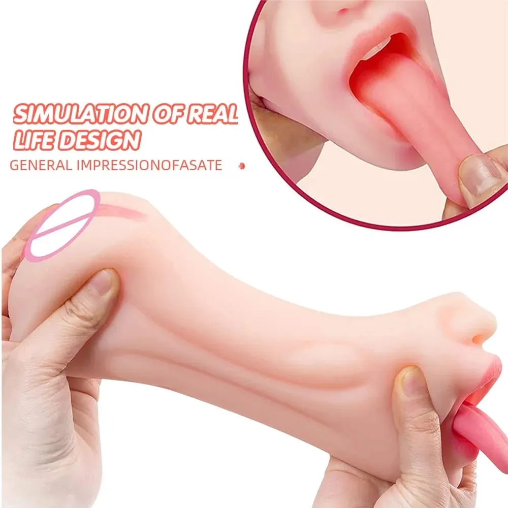 3 in 1 Artificial Vagina Male Masturbator Cup Realistic Vaginal Real Oral Vagina Anal Silicone Ass Sex Toys for Men Masturbation — image 3
