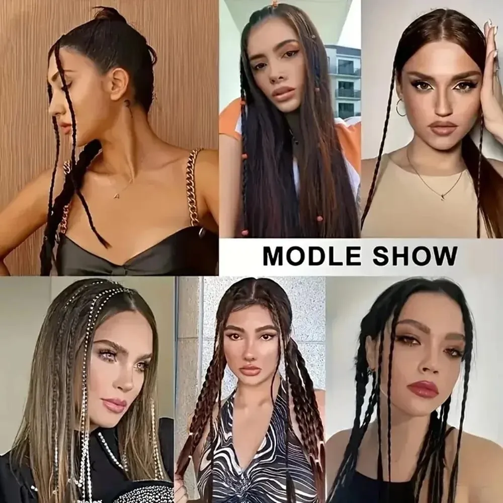 Szintetikus 2db zsinór paróka erős BB Clip Y2k Spice Girl Box zsinór lófarok Könnyű dobozos zsinór lófarok darab nőknek — image 7