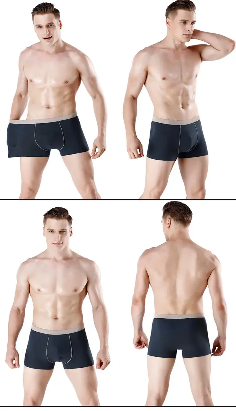 6pcs/Lot Large Size Seamless Underwear Men Solid Cotton Boxer Shorts Men's Panties Breathable Boxers Mens Pack Underpants Man — image 5