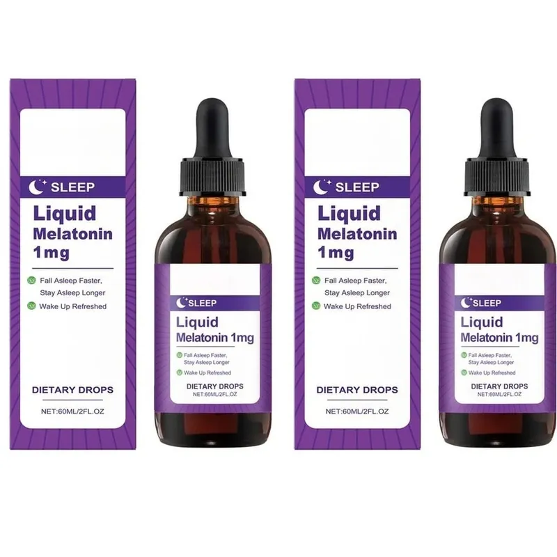 Liquid Melatonin 1 Mg Sleep Drops Mint Leaf Extract Fall Asleep Faster Stay Asleep Longer Wake Up Refreshed 60 ML