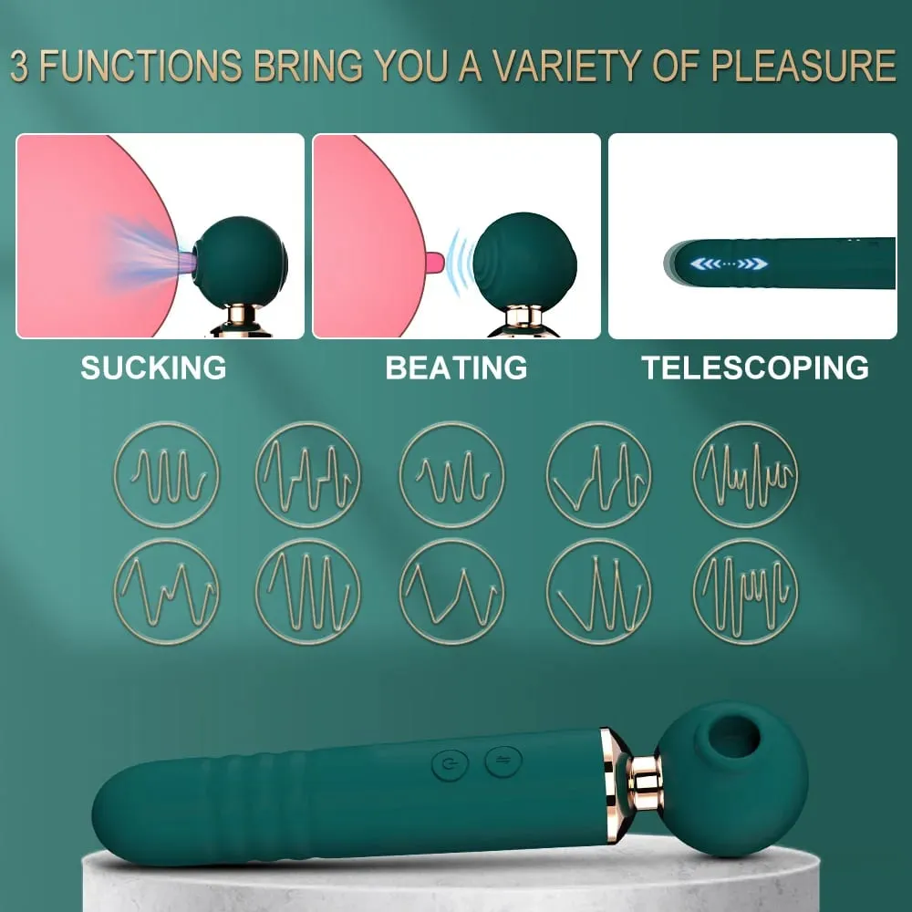 3 in 1 Clitoral Vacuum Sucking Vibrator For Women 10 Modes Telescopic Dildo Flapping Vibrator Adults Goods Sex Toys Female — image 2