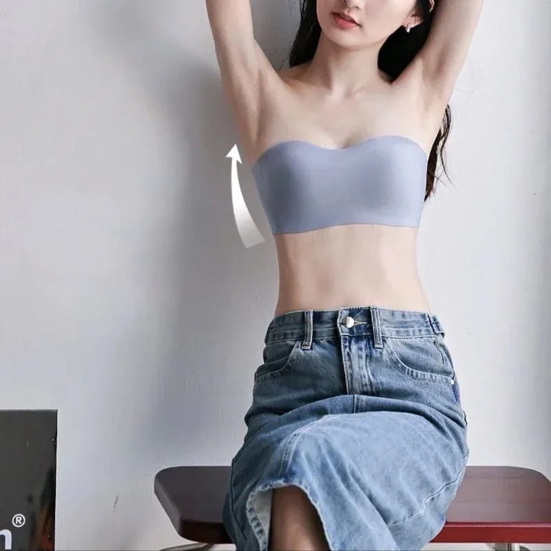 원활한 원피스 튜브 탑 여성 탈착식 패드 Intimates 기본 블랙/화이트/스킨 여성 Strapless Bra Bandeau 섹시한 란제리