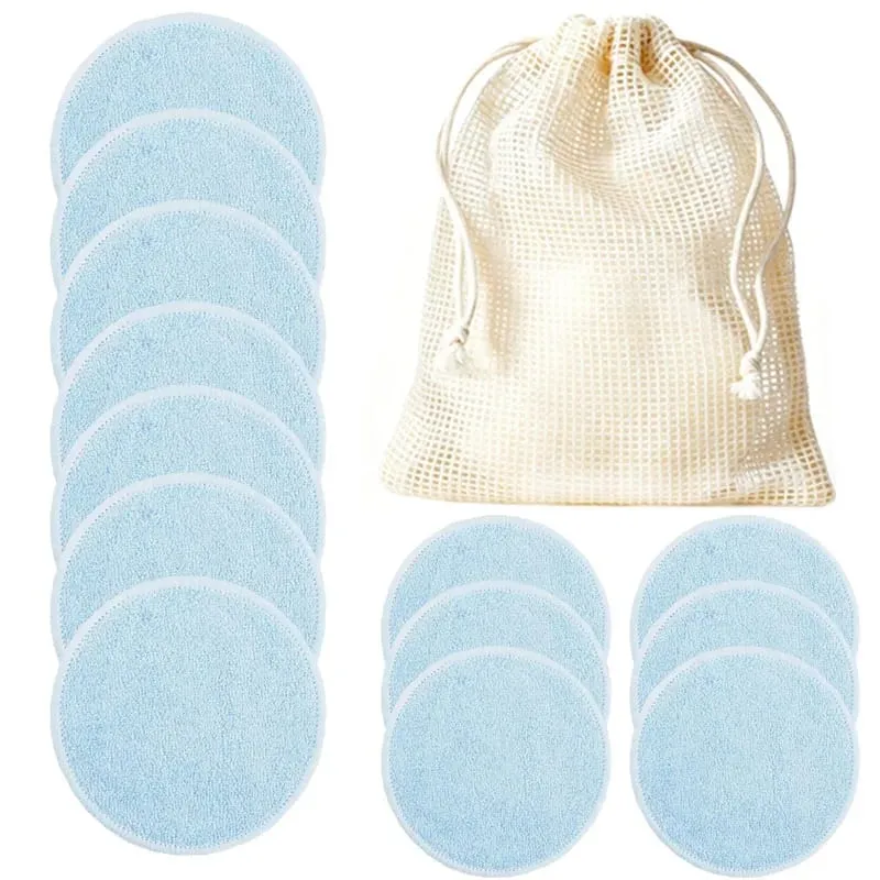 12pcs 재사용 가능한 목화 패드 빨 수있는 메이크업 리무버 디스크 빨 수있는 라운드 대나무 메이크업 패드 스킨 케어 도구 HZM06 — image 9