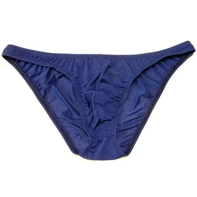 Men Pouch Panties Ice Silk Solid Color Briefs Sexy Seamless Underwear U Convex Male Underpants